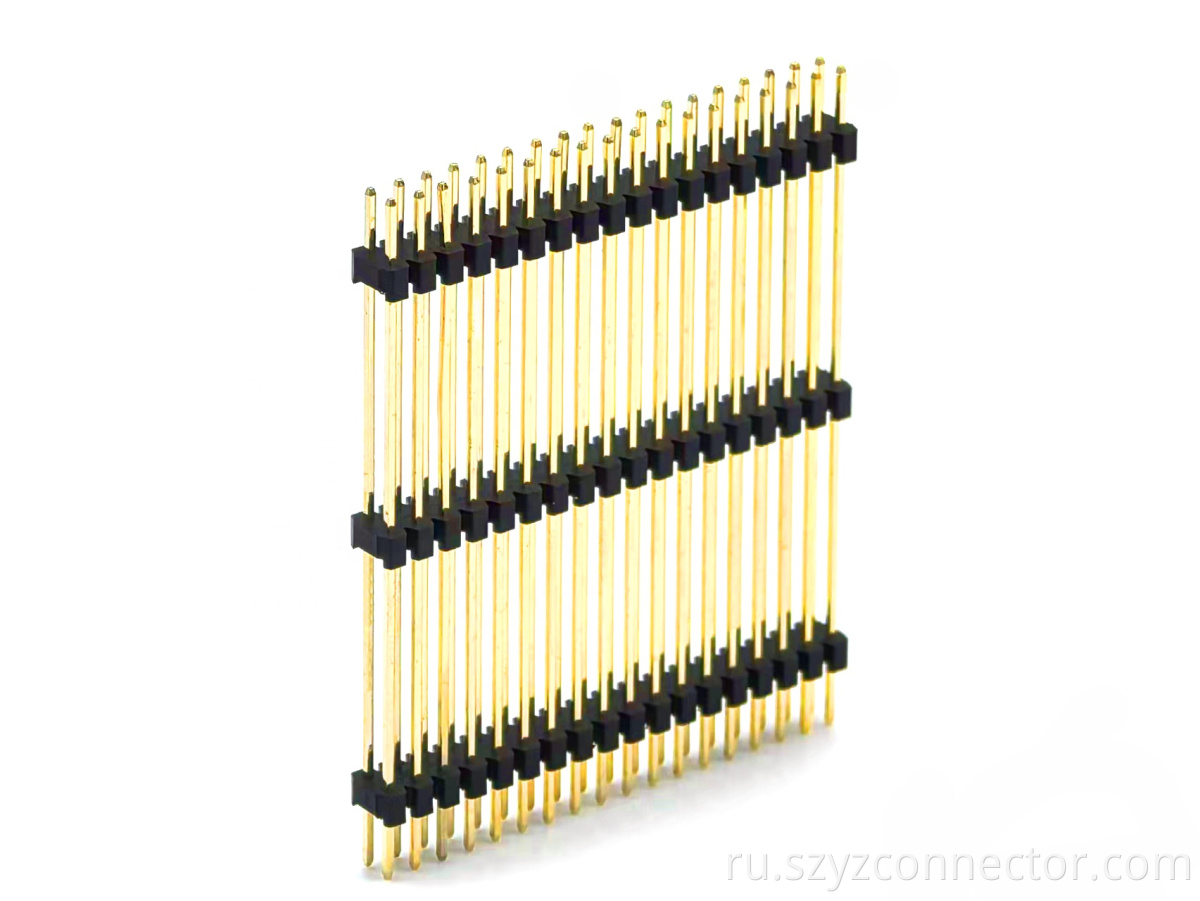 2.0mm Pitch Pin Header Connector Dual Row Straight Three-layer Plastic SQ0.5mm H:6.0mm 2*18P